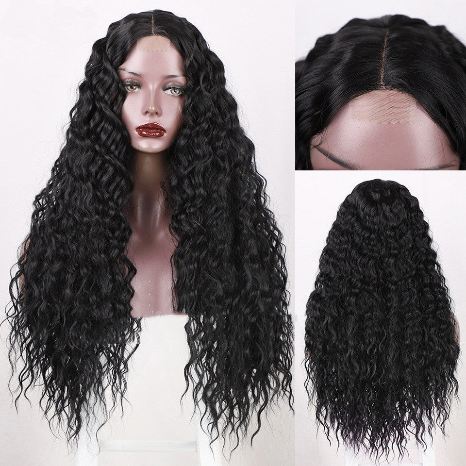 Wig Ladies Long Curly Hair African Small Curls