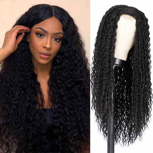 Wig Ladies Long Curly Hair African Small Curls