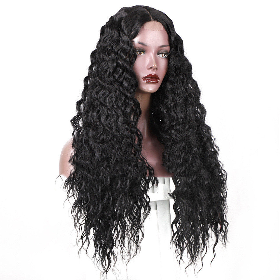 Wig Ladies Long Curly Hair African Small Curls