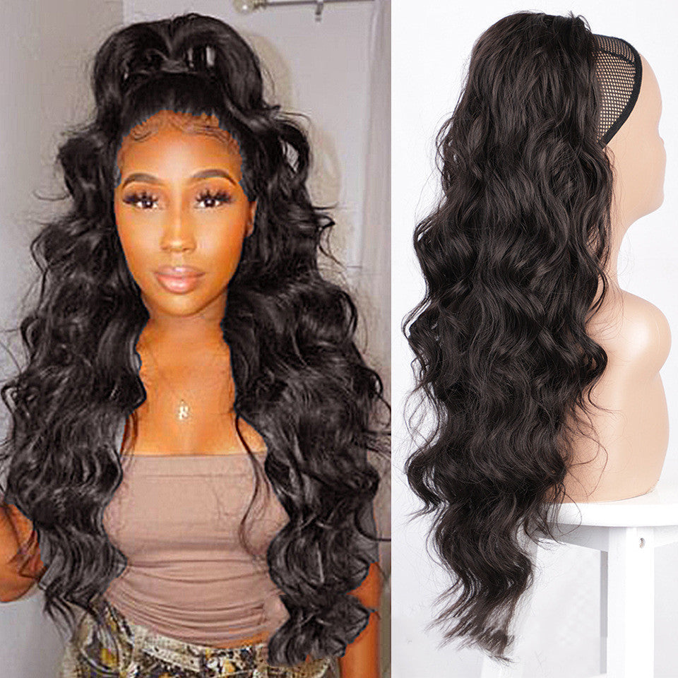 Wig Big Wave Drawstring Ponytail Matte High Temperature Silk Chemical Fiber Wig