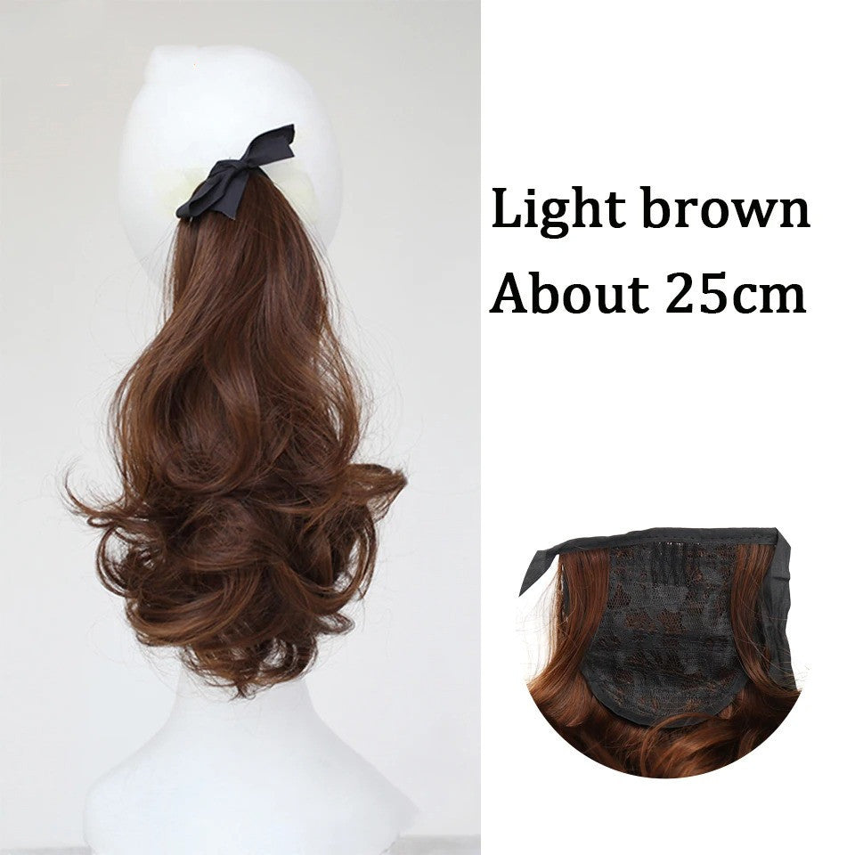 Women's Synthetic Long Wavy Ponytail Ribbon Drawstring