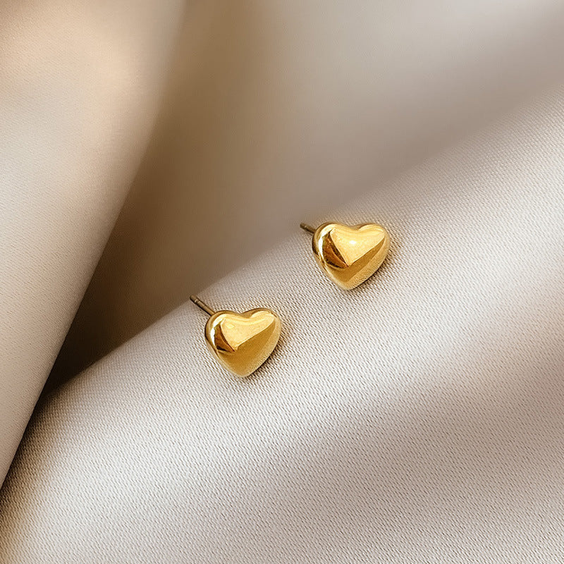 Ear-caring Peach Heart Three-dimensional Ear Rings