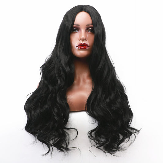 Mid-section Long Curly Ladies Wig Big Wave Wig